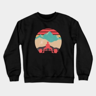 Retro Sunset Deadlifts Crewneck Sweatshirt